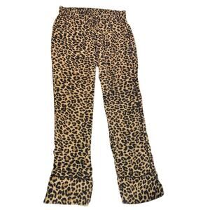 Zadig & Voltaire Kids Girls Leopard Animal Print Flared Bootcut Pants 34 US XS